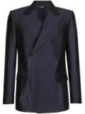 Dolce & Gabbana double-breasted silk suit jacket - Blue