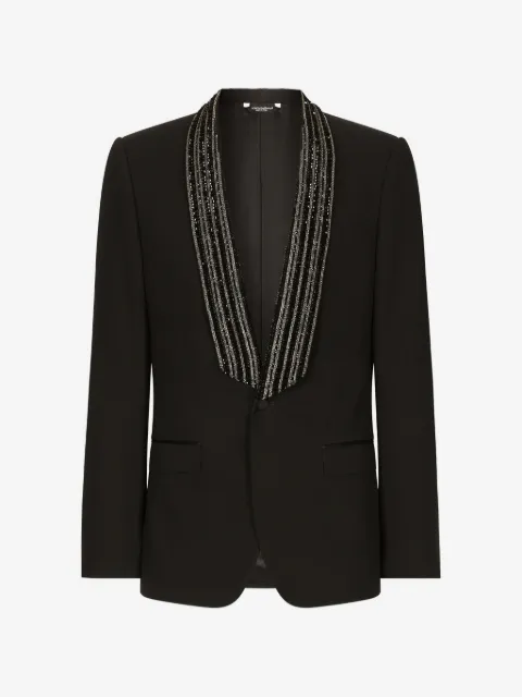 Dolce & Gabbana enkelknäppt paljettprydd blazer