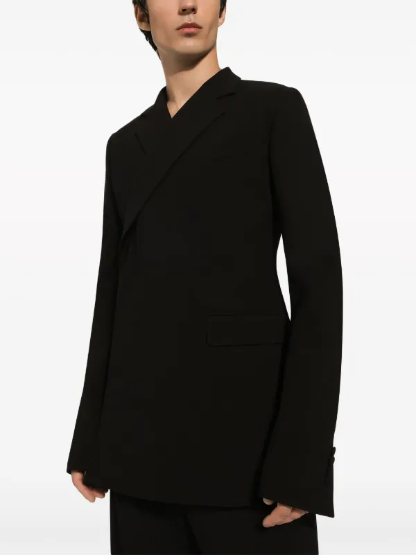 Dolce & Gabbana wrap-design Wool Blazer | Black | FARFETCH