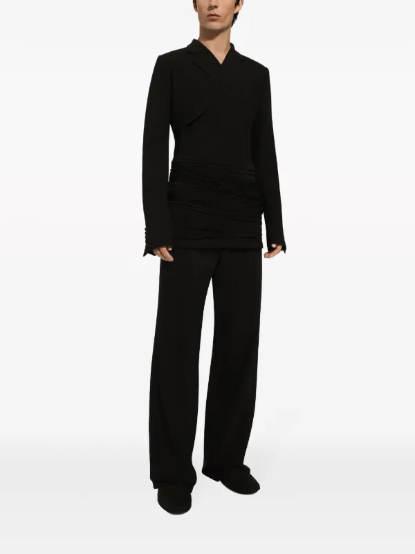 Dolce & Gabbana wrap-design Wool Blazer | Black | FARFETCH