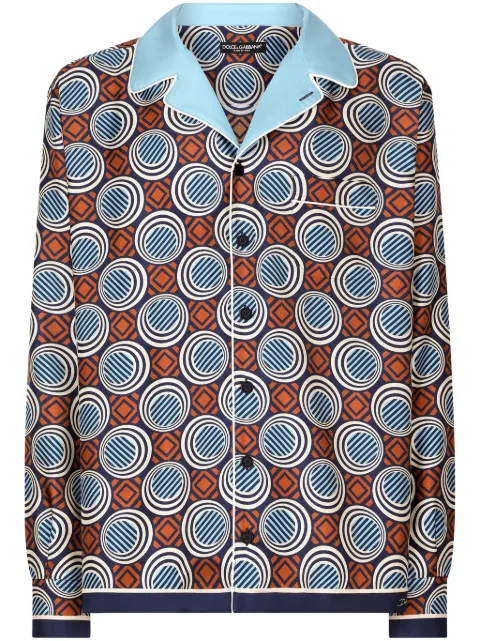 Dolce & Gabbana geometric-print silk shirt