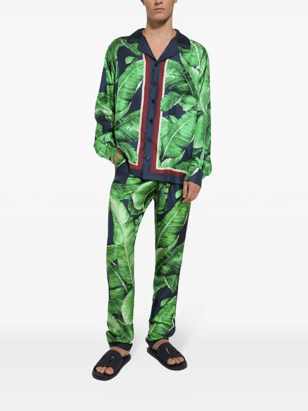 Dolce & Gabbana リーフプリント シルクシャツ | グリーン | FARFETCH JP