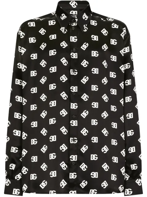 Dolce & Gabbana DG logo-print silk shirt