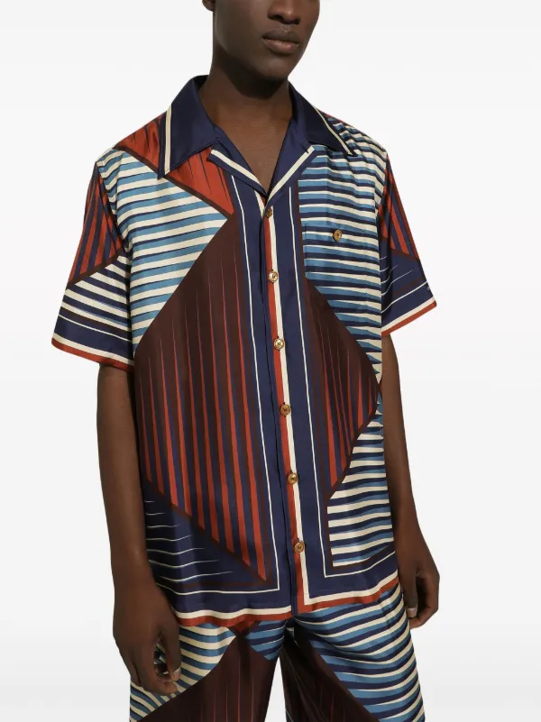 Dolce & Gabbana geometric-print Silk Shirt | White | FARFETCH