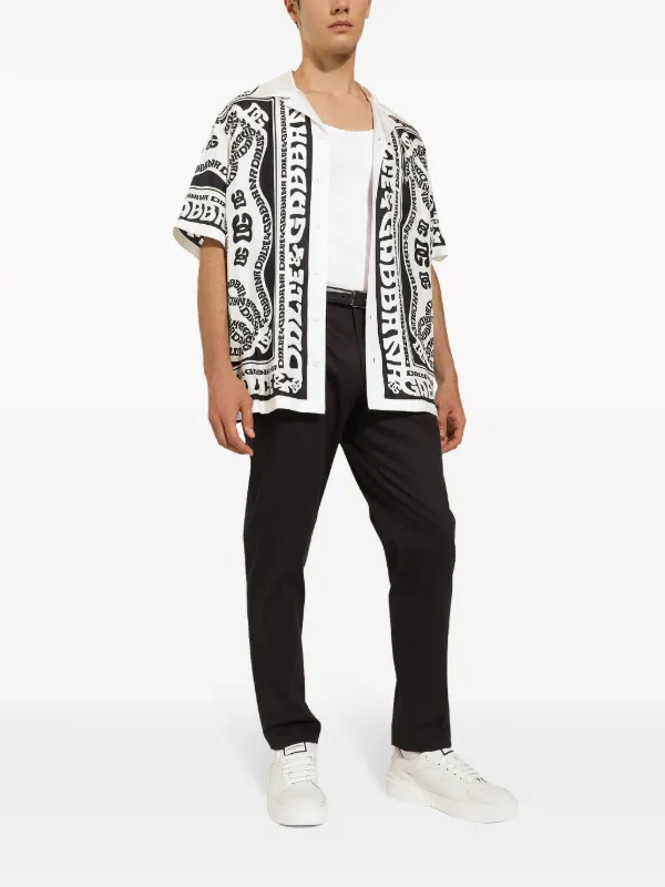 Dolce & Gabbana Marina-print Silk Twill Shirt | Blue | FARFETCH
