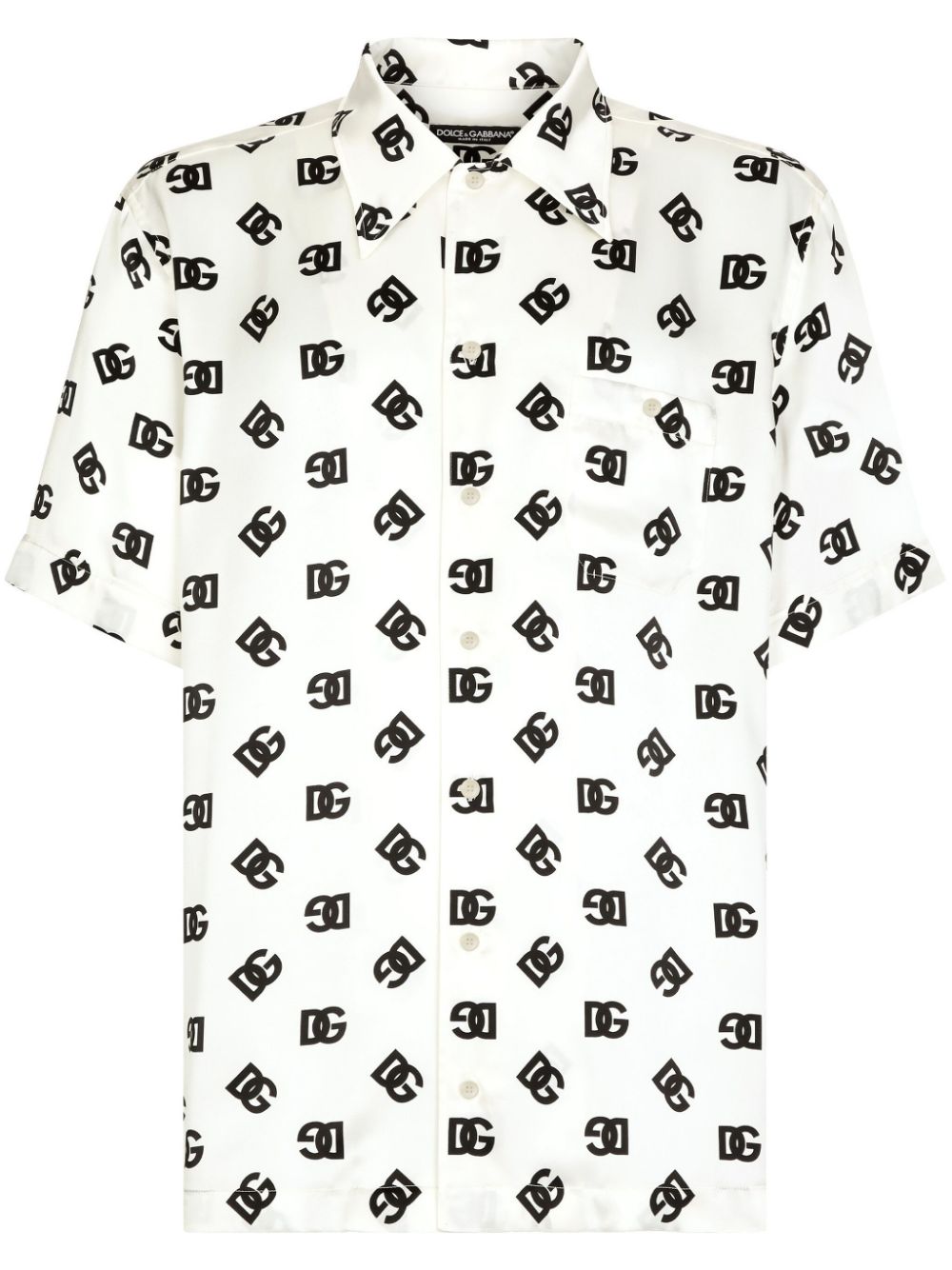 Dolce & Gabbana Zijden overhemd met logoprint Wit