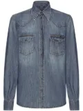 Dolce & Gabbana point-collar denim shirt - Blue