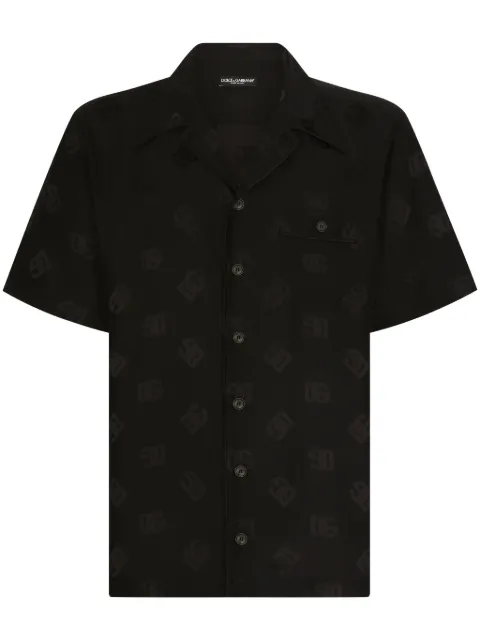 Dolce & Gabbana DG monogram-jacquard silk shirt