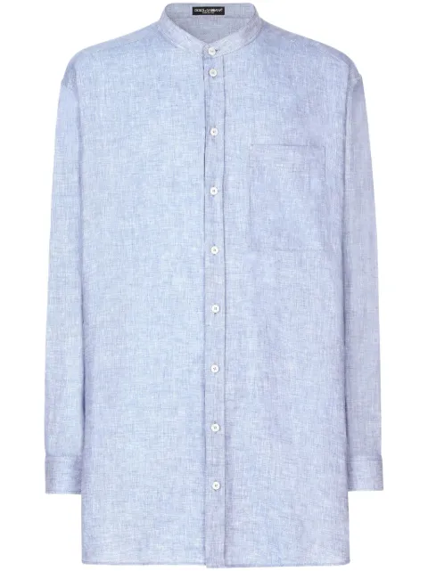Dolce & Gabbana band-collar linen shirt