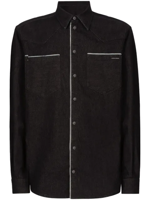 Dolce & Gabbana constrastim-trim denim shirt