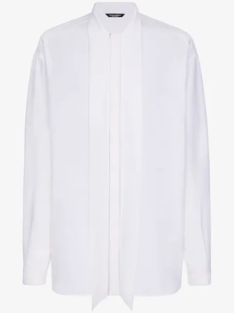 Dolce & Gabbana scarf-collar silk crepe shirt