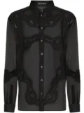 Dolce & Gabbana lace-embellished sheer organza shirt - Black