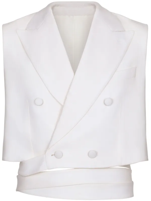 【関税&送料込】Dolce & Gabbana Double-Breasted Tuxedo Vest Double-breasted tuxedo jacket bodysuit in Black for Women