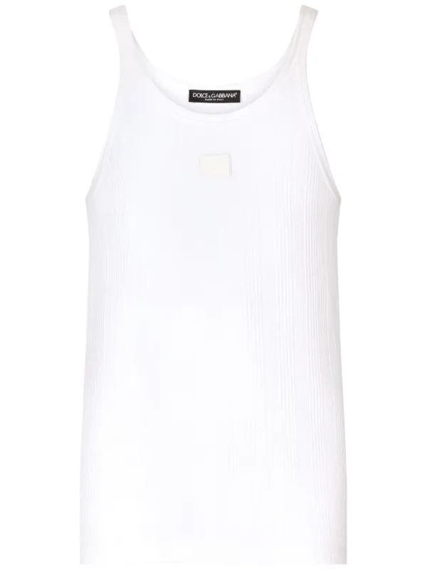 Tシャツ・カットソー DOLCE & GABBANA Ribbed tank top White G8PA8TFU7AV 22054779_52045002_600.jpg