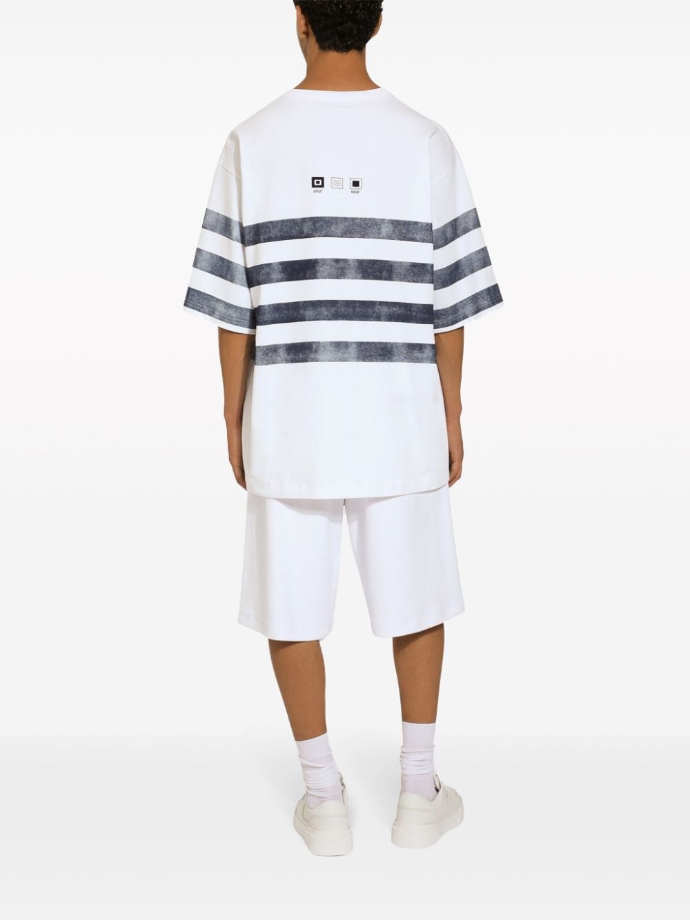 Shop Dolce & Gabbana Striped Cotton T-shirt In White