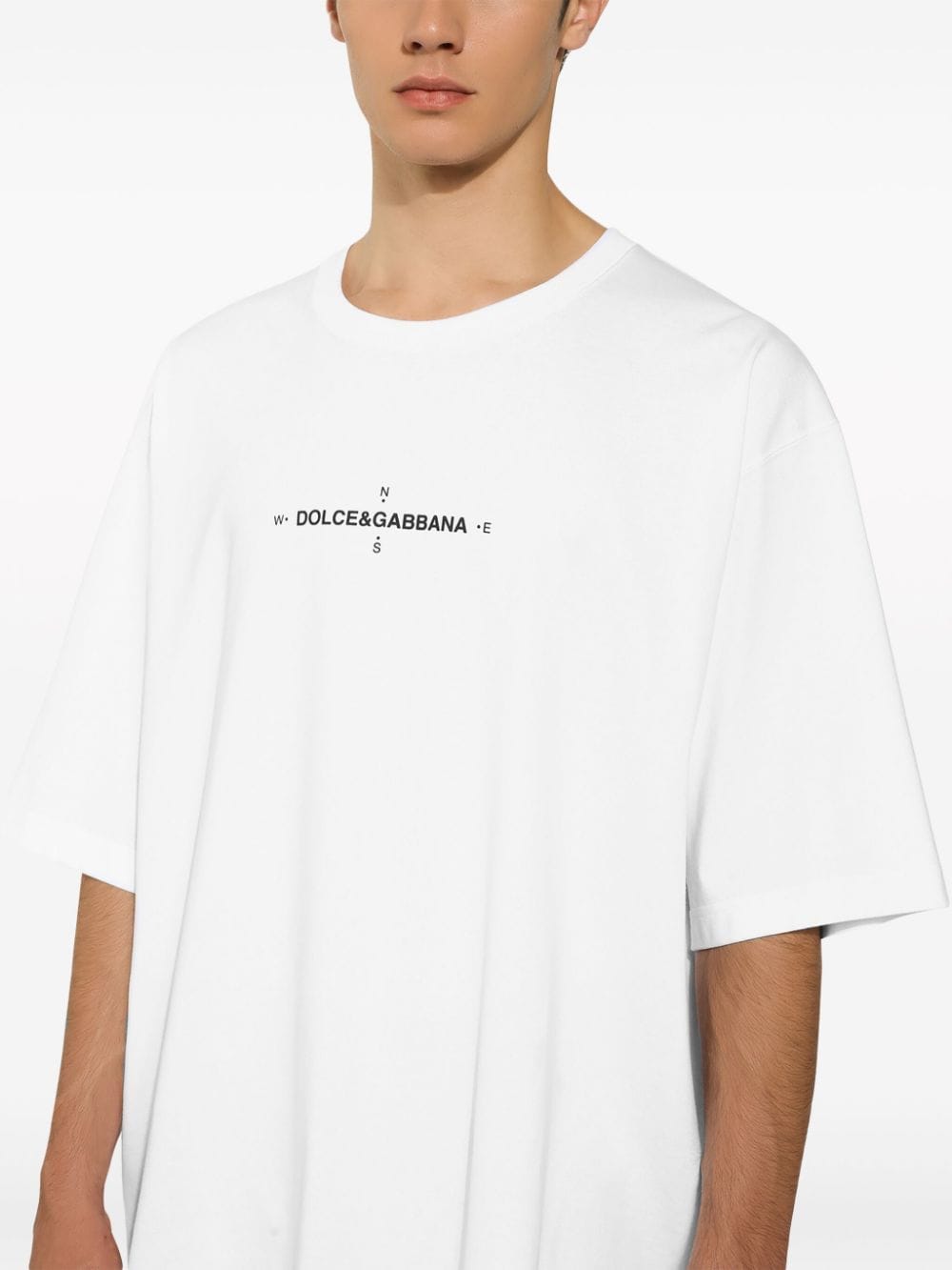 Shop Dolce & Gabbana Marina-print Cotton T-shirt In White