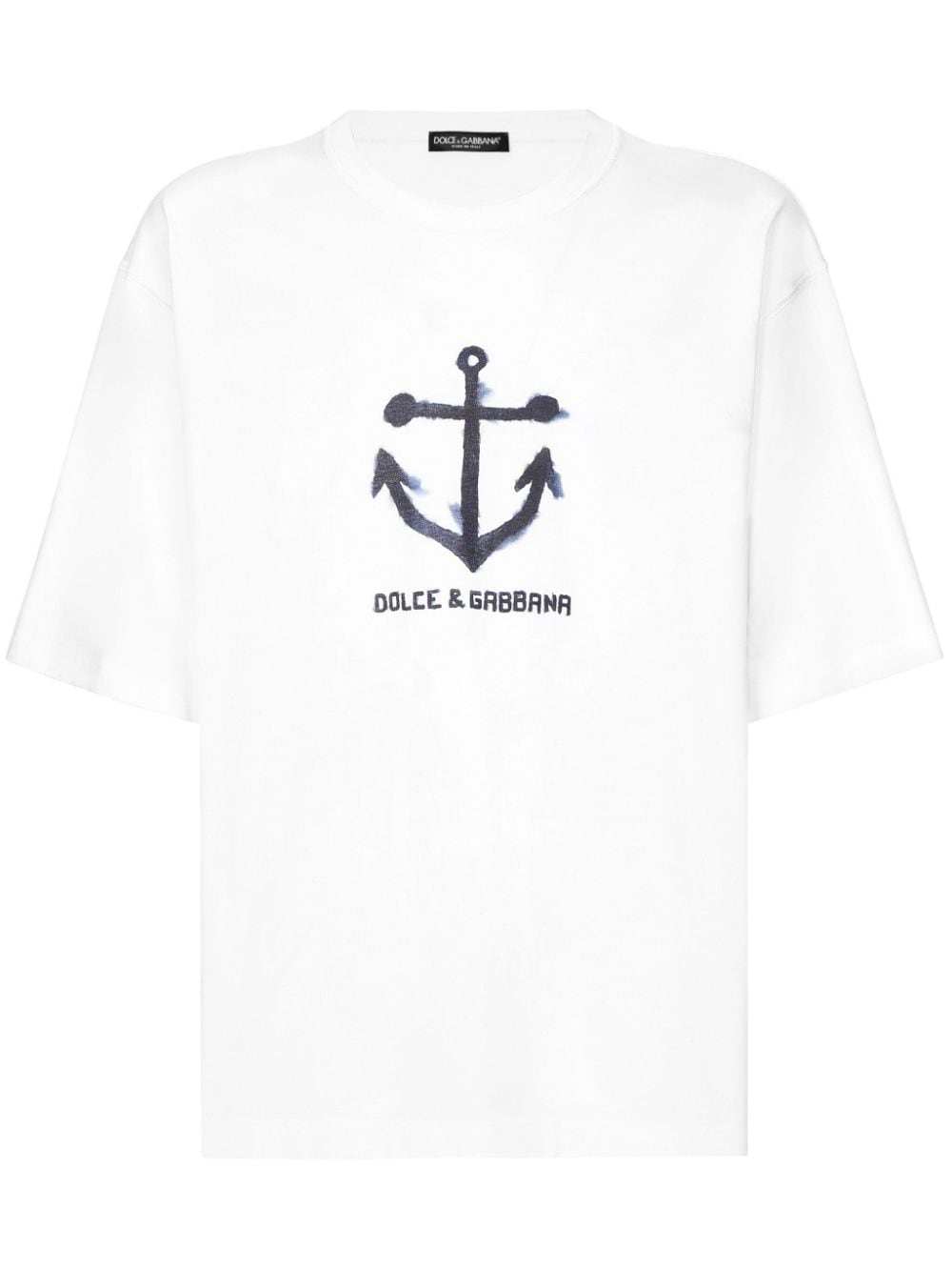 Dolce & Gabbana Marina-print Cotton T-shirt In White