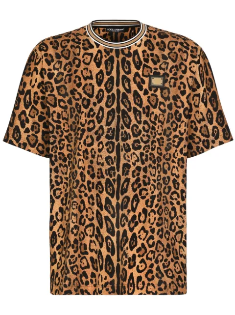 Dolce & Gabbana leopard-print cotton T-shirt