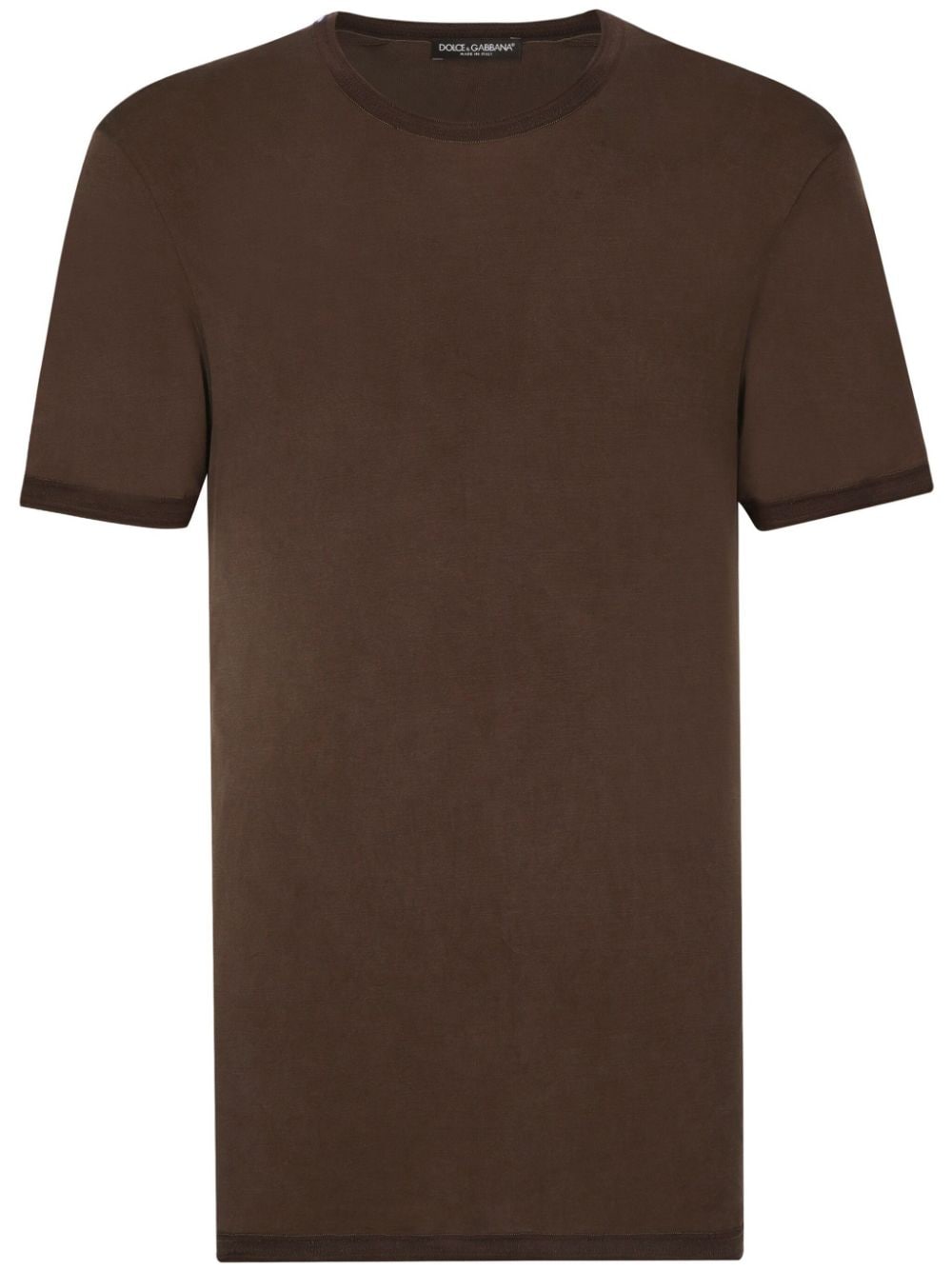 Dolce & Gabbana Short-sleeve Cotton T-shirt In Brown