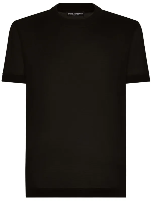 Tシャツ・カットソー Dolce & Gabbana Black Silk T-Shirt Silk T-shirt with logo in Black for Men | Dolce&Gabbana®