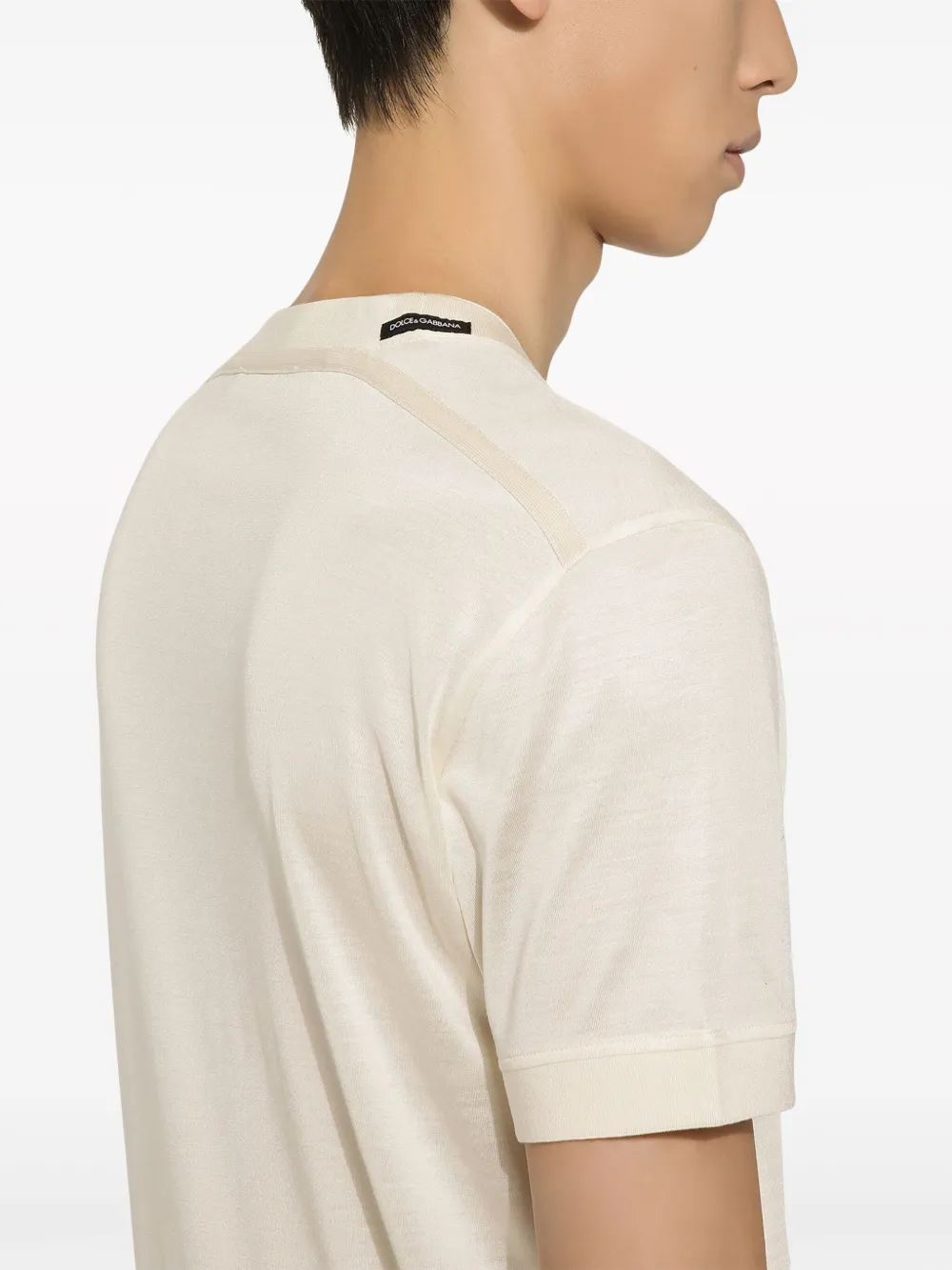 Dolce & Gabbana Zijden T-shirt met logopatch Wit