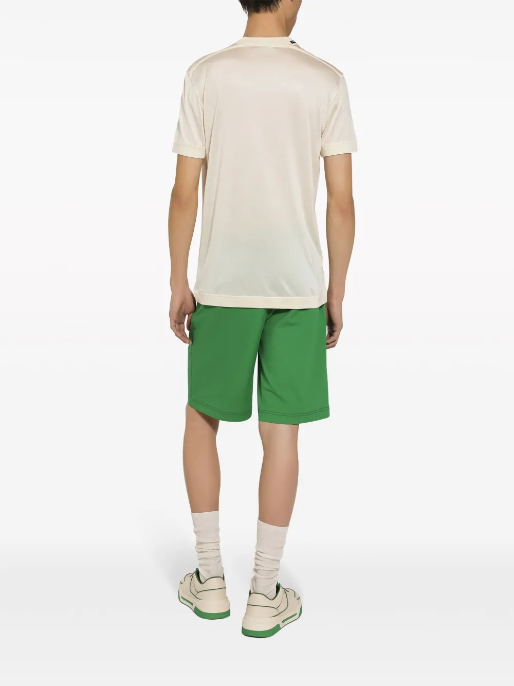 Dolce & Gabbana Zijden T-shirt met logopatch Wit