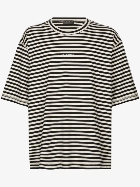 Dolce & Gabbana playera con logo bordado y motivo de rayas