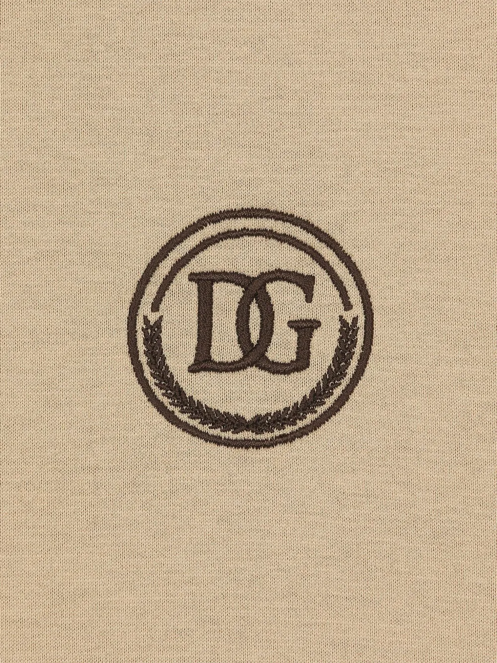 Dolce & Gabbana T-shirt met geborduurd logo en ronde hals Beige