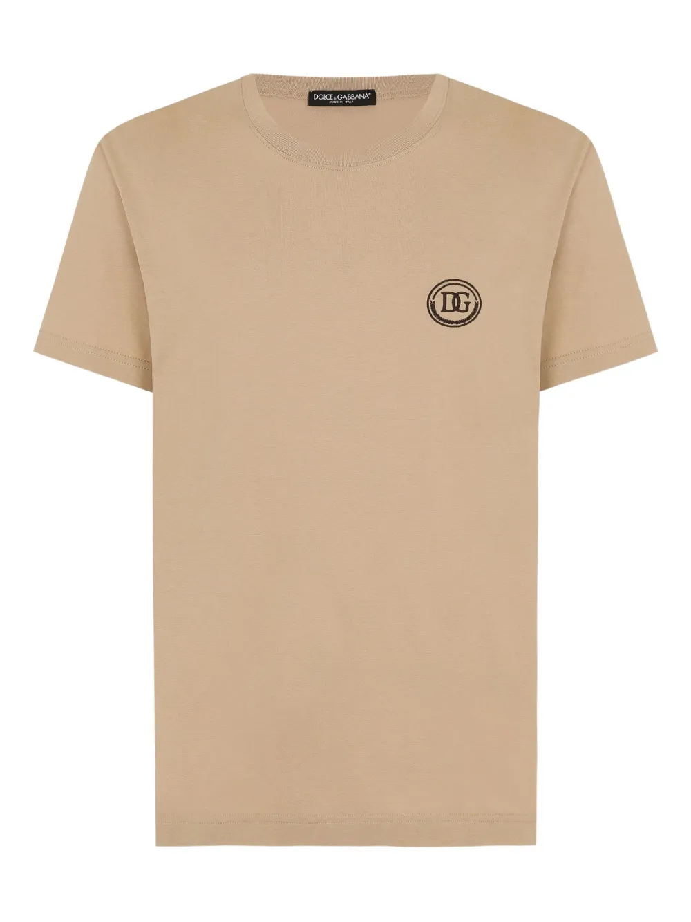 Dolce & Gabbana crew-neck embroidered-logo T-shirt | Neutrals | Image 1
