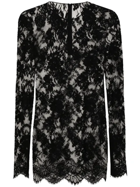 Dolce & Gabbana Chantilly lace round-neck top