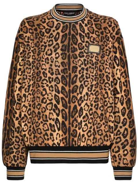Dolce & Gabbana leopard-print cotton sweatshirt