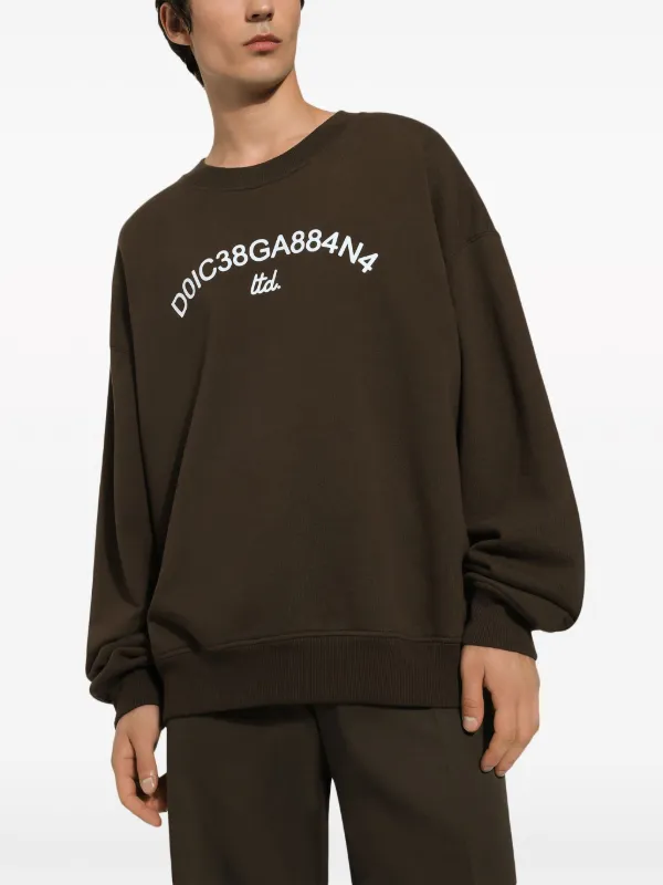 Dolce & Gabbana logo-print Cotton Sweatshirt | Brown | FARFETCH