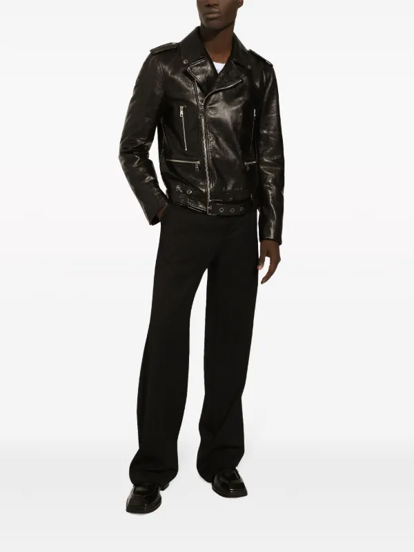 DOLCE&GABBANA レザー ライダース ジャケット Dolce & Gabbana レザー ライダースジャケット | ブラック | FARFETCH JP