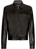 Dolce & Gabbana zip-up leather jacket - Black