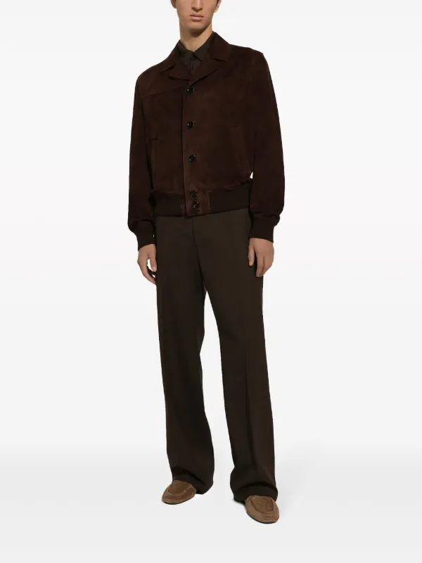 Dolce & Gabbana ブラウン スエードレザージャケット Dolce & Gabbana スエード ボンバージャケット | ブラウン | FARFETCH JP