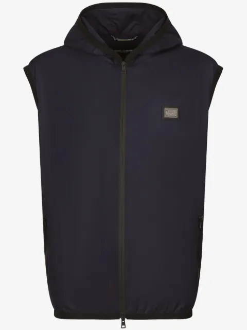 Dolce & Gabbana logo-plaque hooded gilet