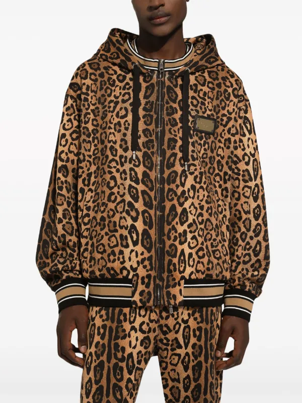 Dolce Gabbana leopard print Cotton Hoodie Brown FARFETCH BH