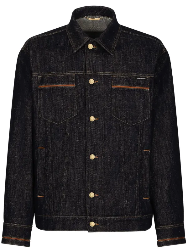 Dolce Gabbana contrast-stitching Denim Jacket Black FARFETCH