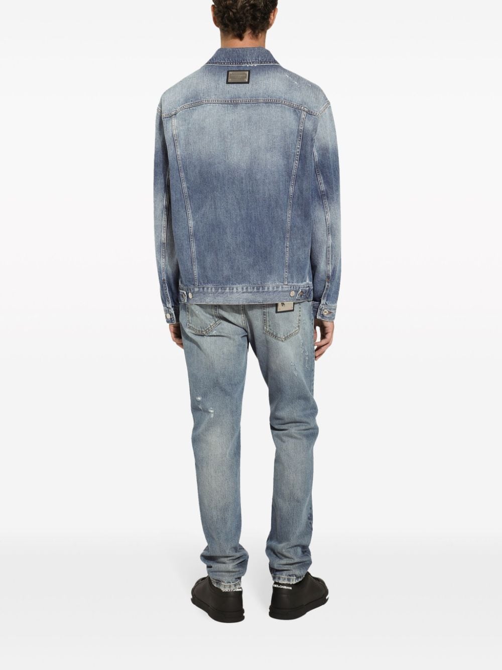 Shop Dolce & Gabbana Cotton Denim Jacket In Blue