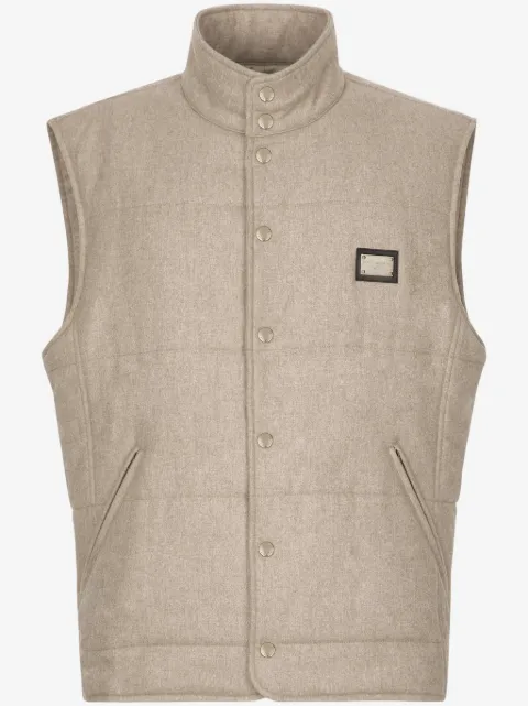 Dolce & Gabbana logo-plaque cashmere-blend gilet