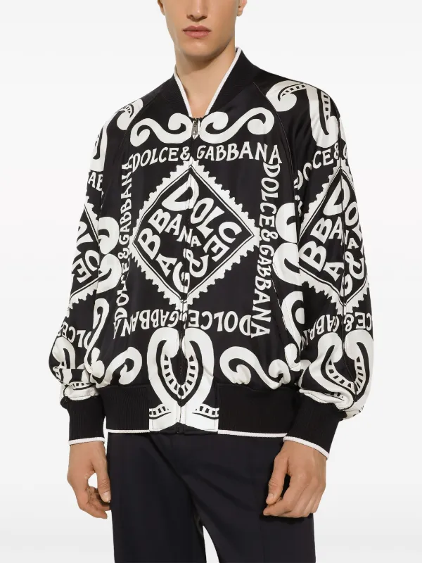 Dolce & Gabbana シルク ボンバージャケット | ブルー | FARFETCH JP