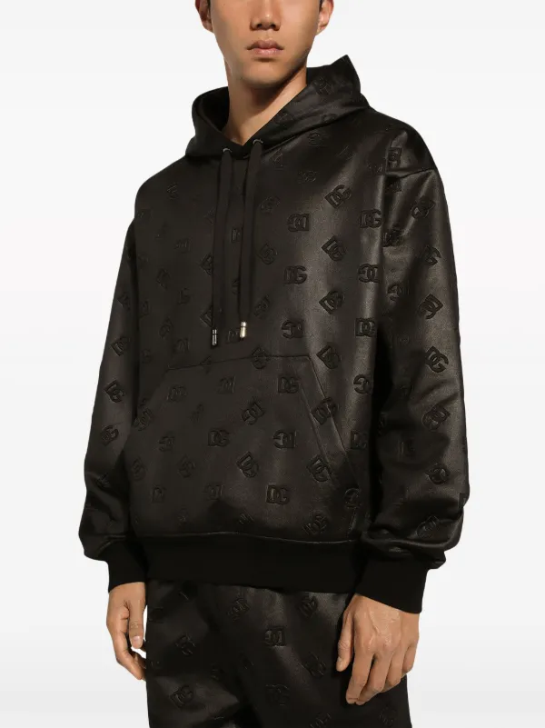 Dolce & Gabbana ブラック パーカー Dolce & Gabbana logo-embossed Jersey Hoodie | Black | FARFETCH
