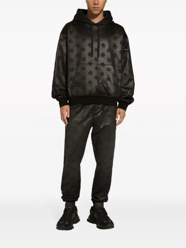 Dolce & Gabbana logo-embossed Jersey Hoodie | Black | FARFETCH