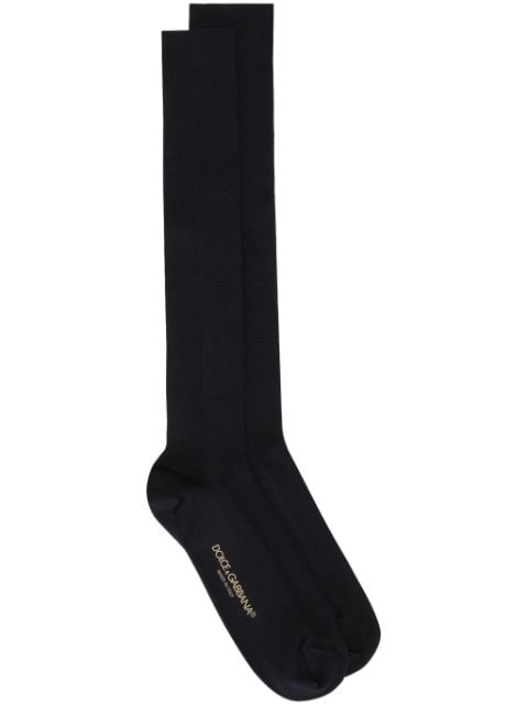 Dolce & Gabbana knee-high intarsia-knit logo socks