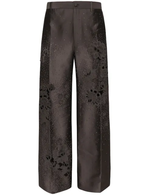 Dolce & Gabbana rhinestone-embellished silk trousers