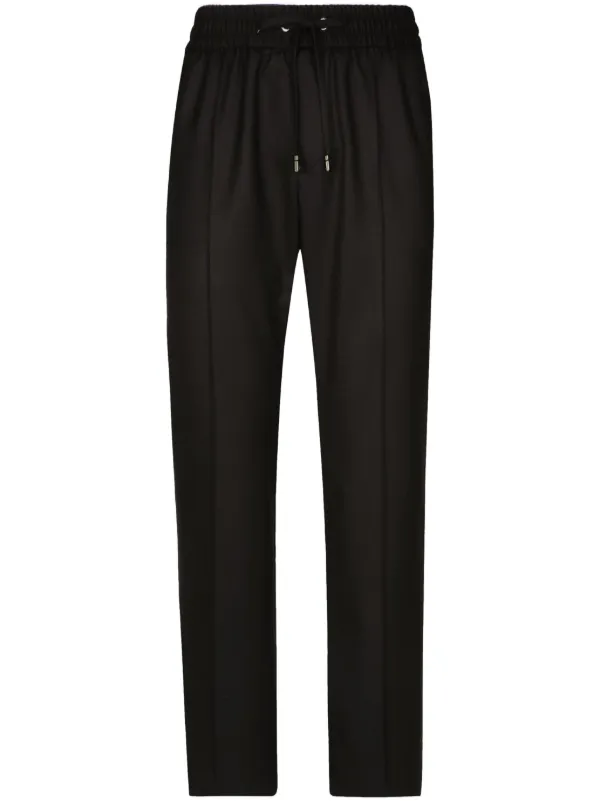 DOLCE&GABBANA ベロア トラックパンツ 48 黒 イタリア製 Dolce & Gabbana テーラード トラックパンツ | ブラック | FARFETCH JP