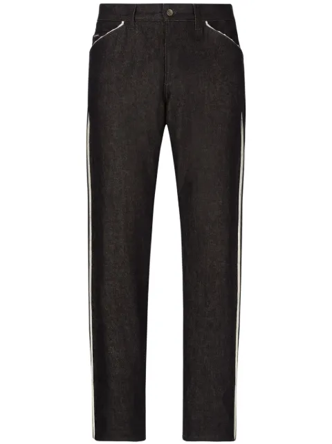 Dolce & Gabbana piped straight-leg jeans