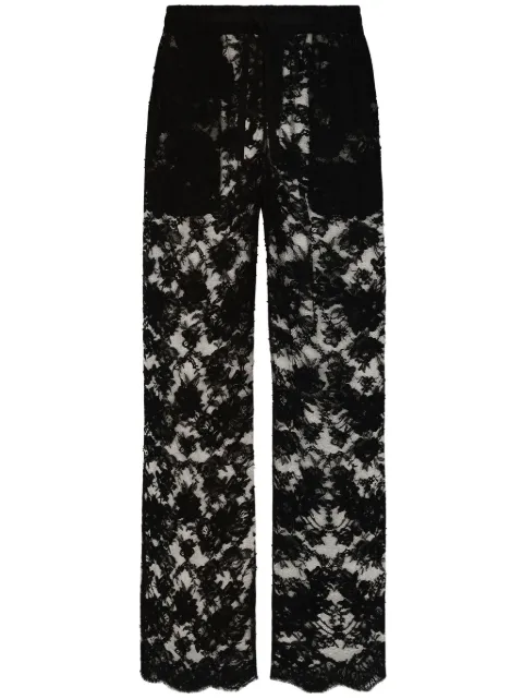 Dolce & Gabbana pantalon ample à fleurs en dentelle