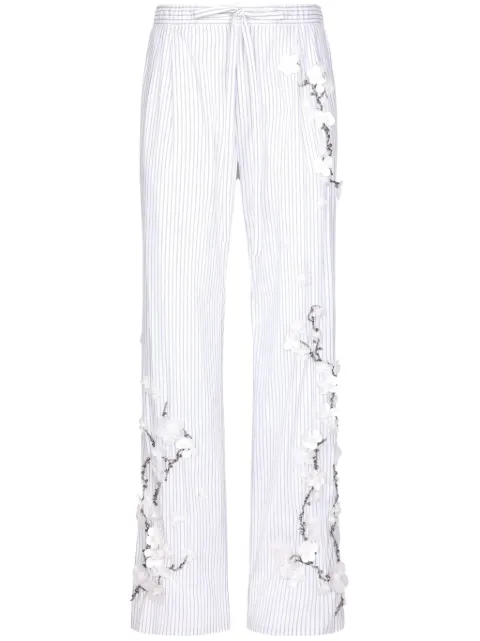 Dolce & Gabbana pantalones capri con aplique floral