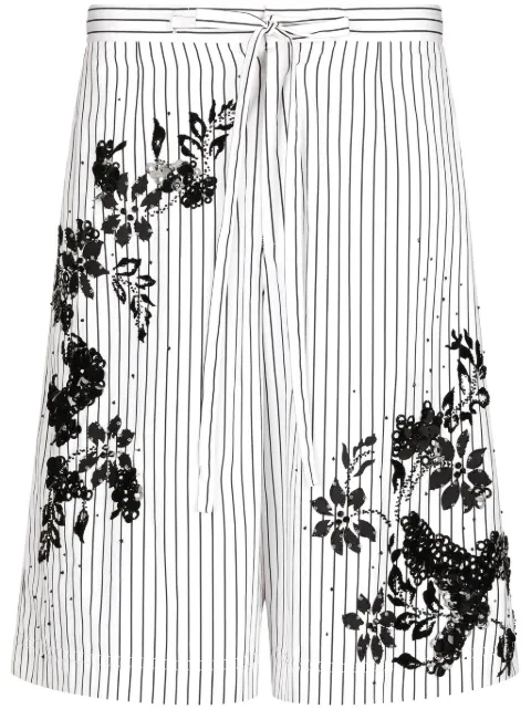 Dolce & Gabbana bermudas a rayas con detalle floral